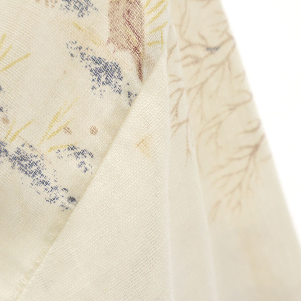 70s ヴィンテージ 総柄 長袖 シャツ L ベージュ メンズ