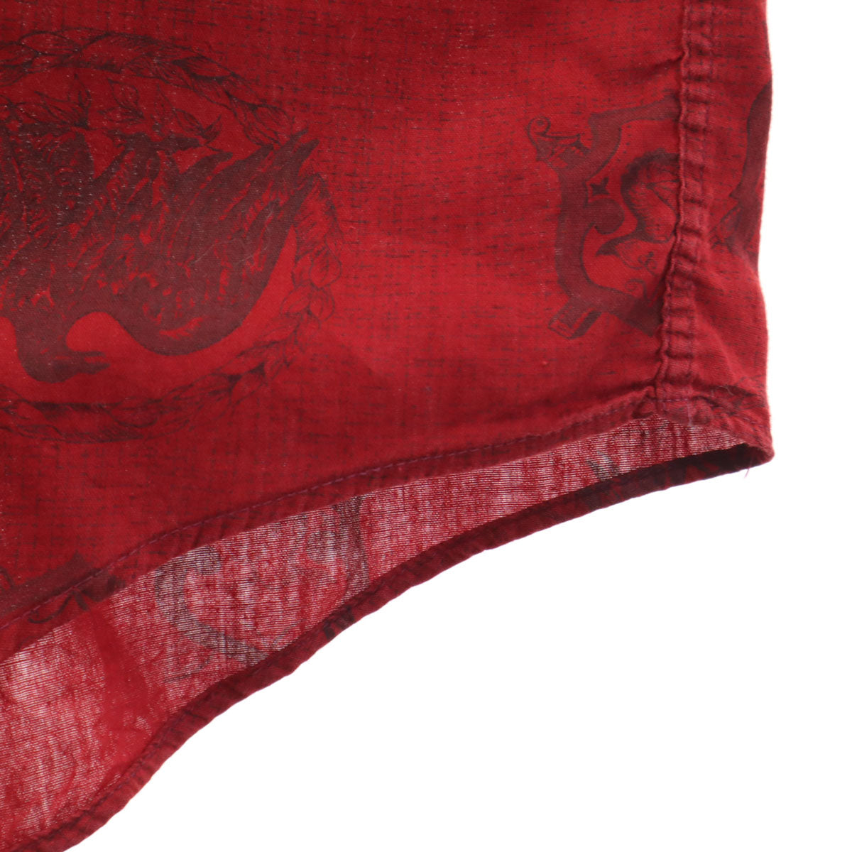 CAMPUS キャンパス 60s ヴィンテージ USA製 総柄 長袖 ボタンダウンシャツ M レッド メンズ