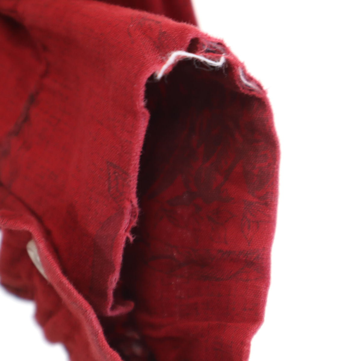 CAMPUS キャンパス 60s ヴィンテージ USA製 総柄 長袖 ボタンダウンシャツ M レッド メンズ