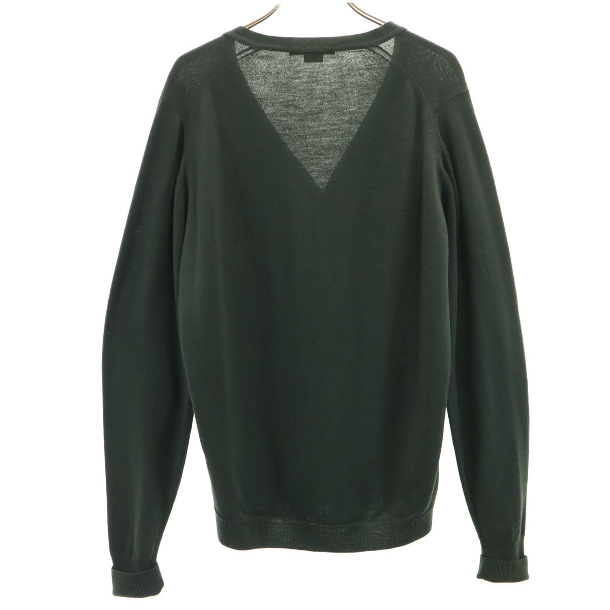JOHN SMEDLEY ジョンスメドレー イングランド製 長袖 Vネック ニットカーディガン S 深緑 メンズ