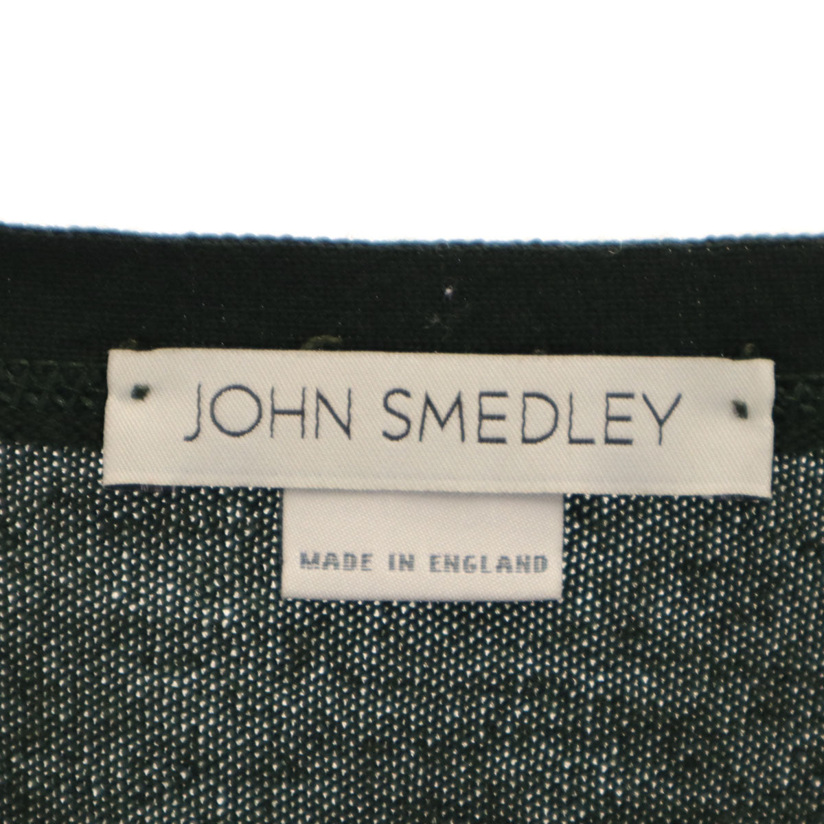 JOHN SMEDLEY ジョンスメドレー イングランド製 長袖 Vネック ニットカーディガン S 深緑 メンズ