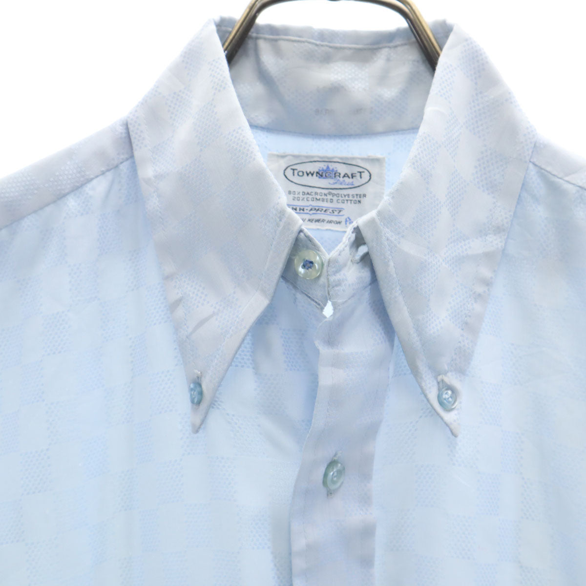 TOWNCRAFT タウンクラフト 70s ヴィンテージ PENN PREST 長袖 ボタンダウンシャツ 14 1/2 33 ライトブルー Penneys メンズ