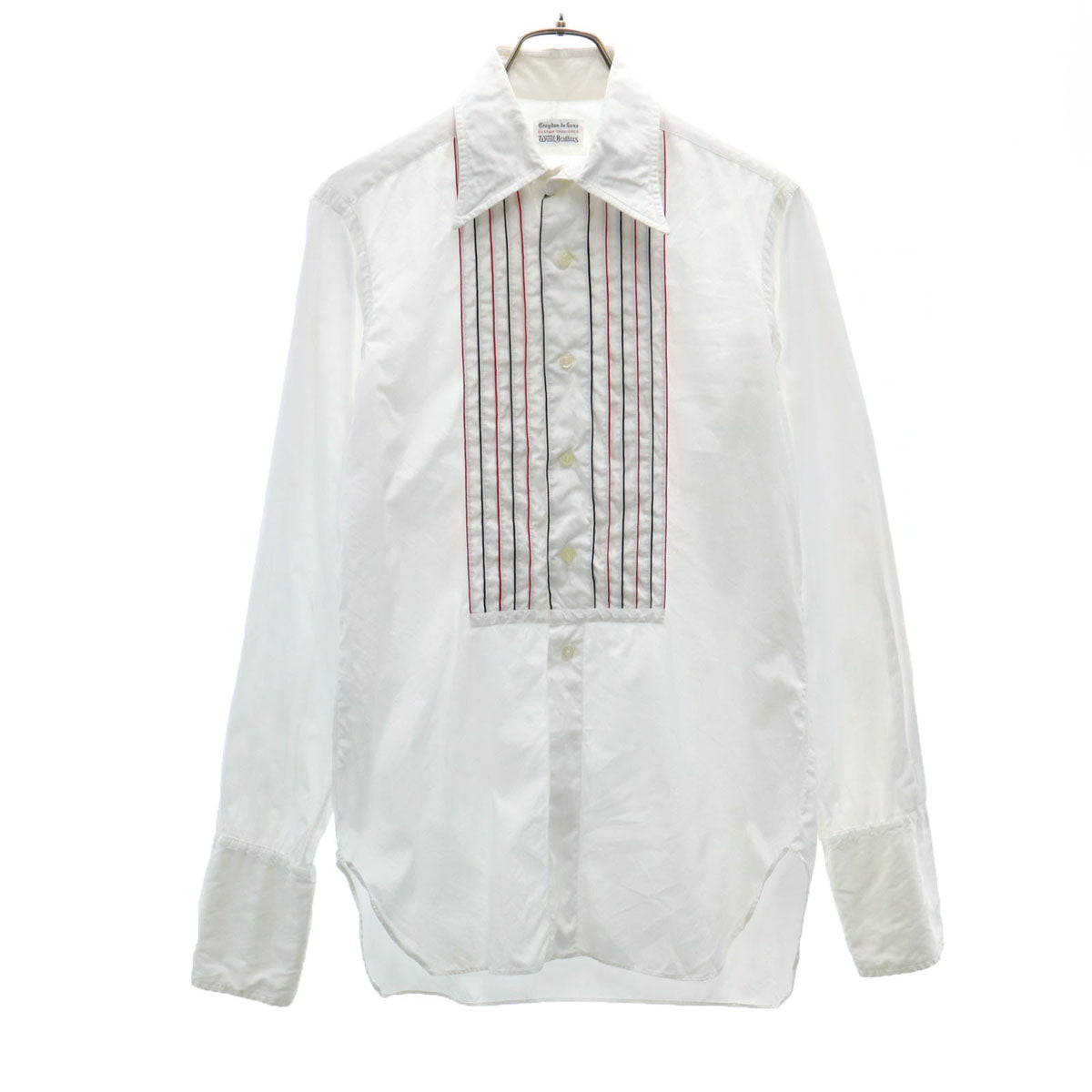 60s ヴィンテージ 長袖 フリル シャツ ホワイト メンズ