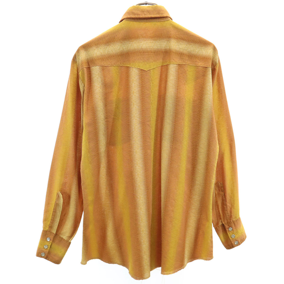 VINTAGE ヴィンテージ 70s ストライプ柄 長袖 ウエスタンシャツ 16/33 オレンジ メンズ