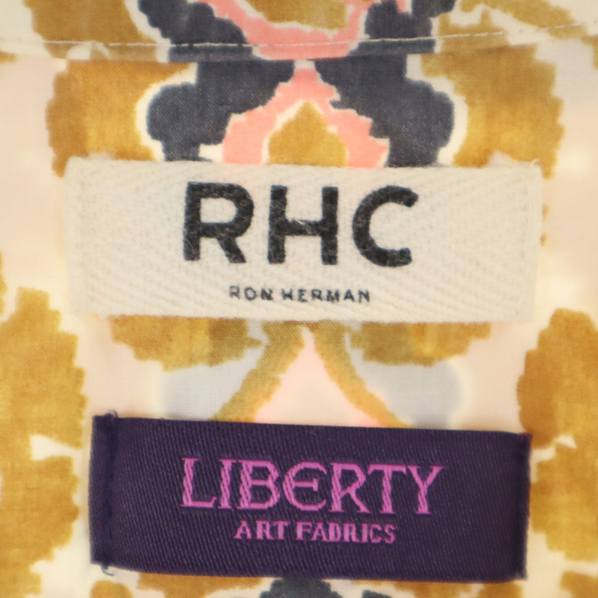 RHC Ron Herman アールエイチシー ロンハーマン 日本製 総柄 半袖 アロハシャツ S アイボリー 開襟 メンズ