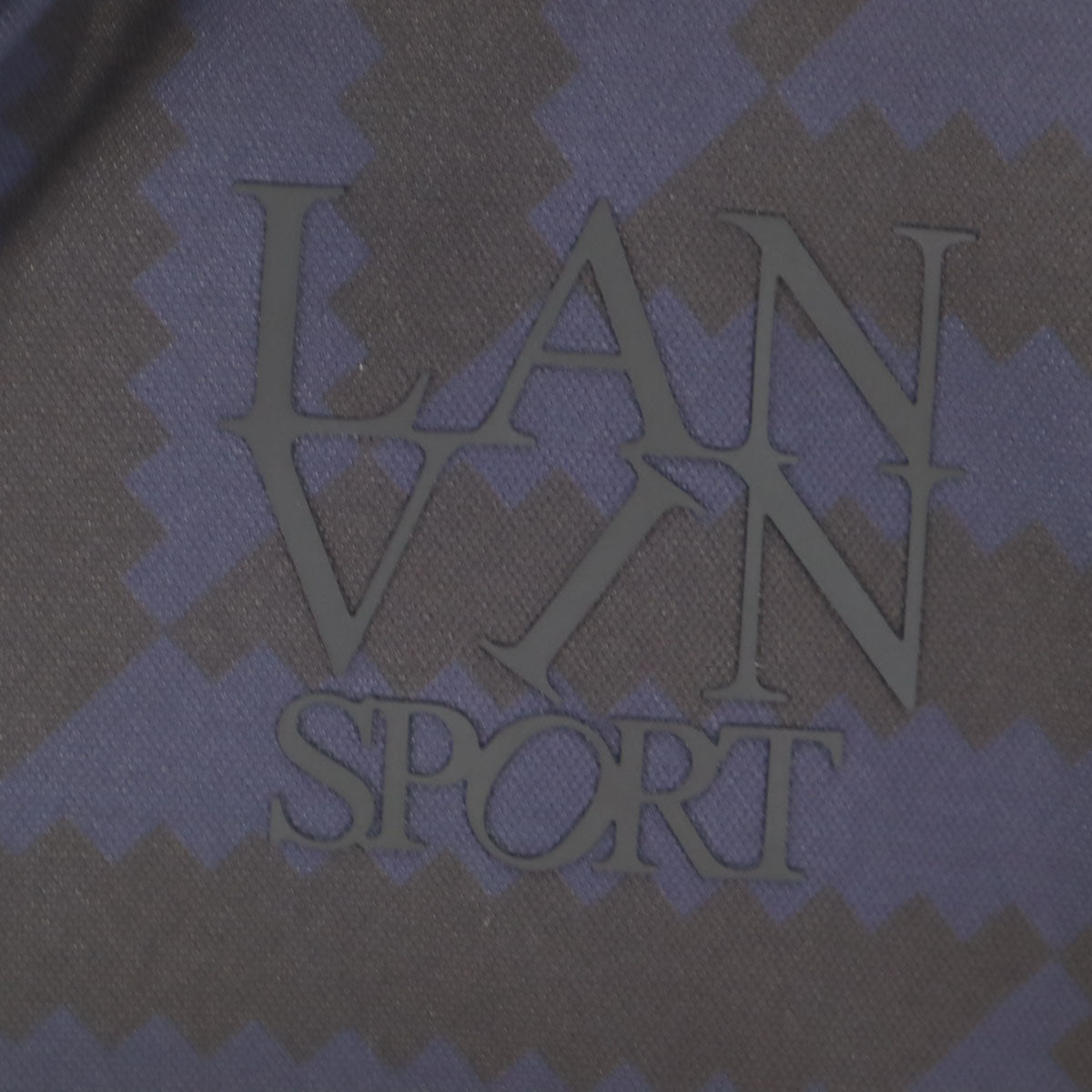 美品 LANVIN SPORT ランバンスポール 総柄 半袖 ハーフジップ ポロシャツ 40 ネイビー メンズ