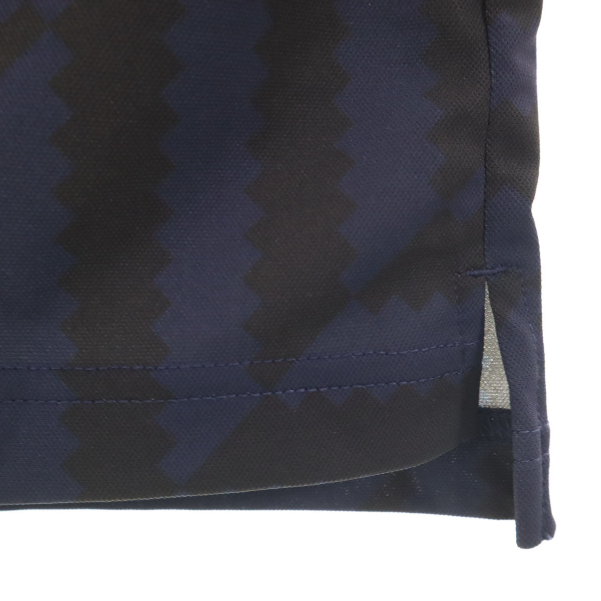 美品 LANVIN SPORT ランバンスポール 総柄 半袖 ハーフジップ ポロシャツ 40 ネイビー メンズ