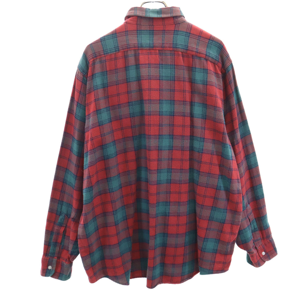 L.L.Bean エルエルビーン 80s ヴィンテージ USA製 チェック柄 長袖 コットンシャツ XL レッド メンズ