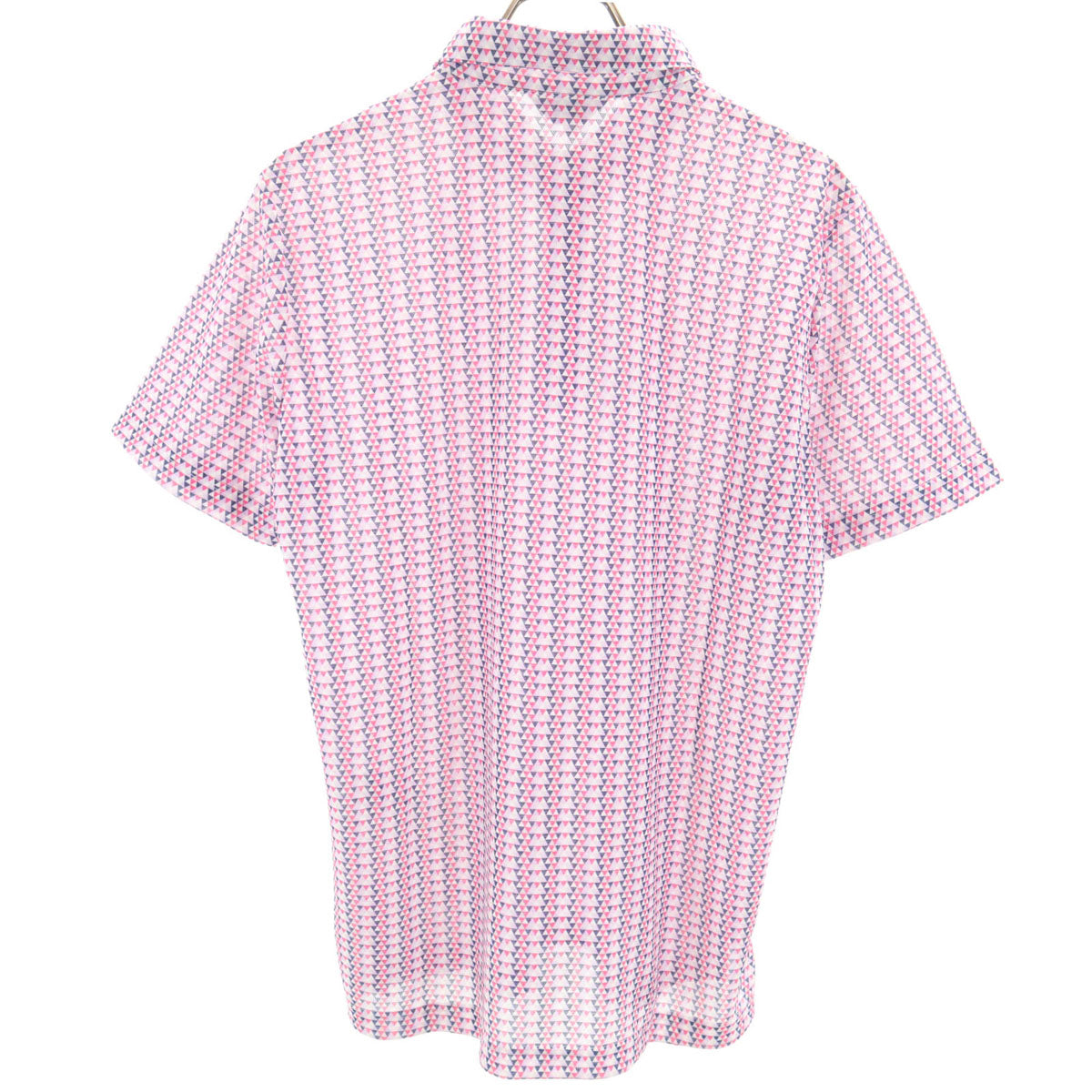 美品 LANVIN SPORT ランバンスポール 総柄 半袖 ポロシャツ 40 ピンク系 メンズ