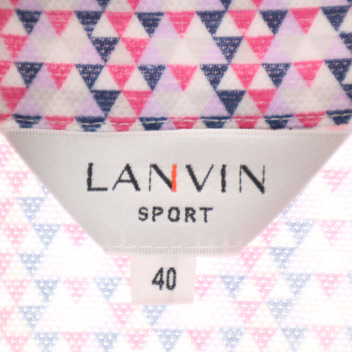 美品 LANVIN SPORT ランバンスポール 総柄 半袖 ポロシャツ 40 ピンク系 メンズ