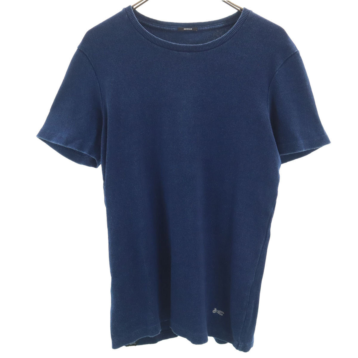 DENHAM デンハム 半袖 インディゴ染め リブ Tシャツ S ネイビー メンズ