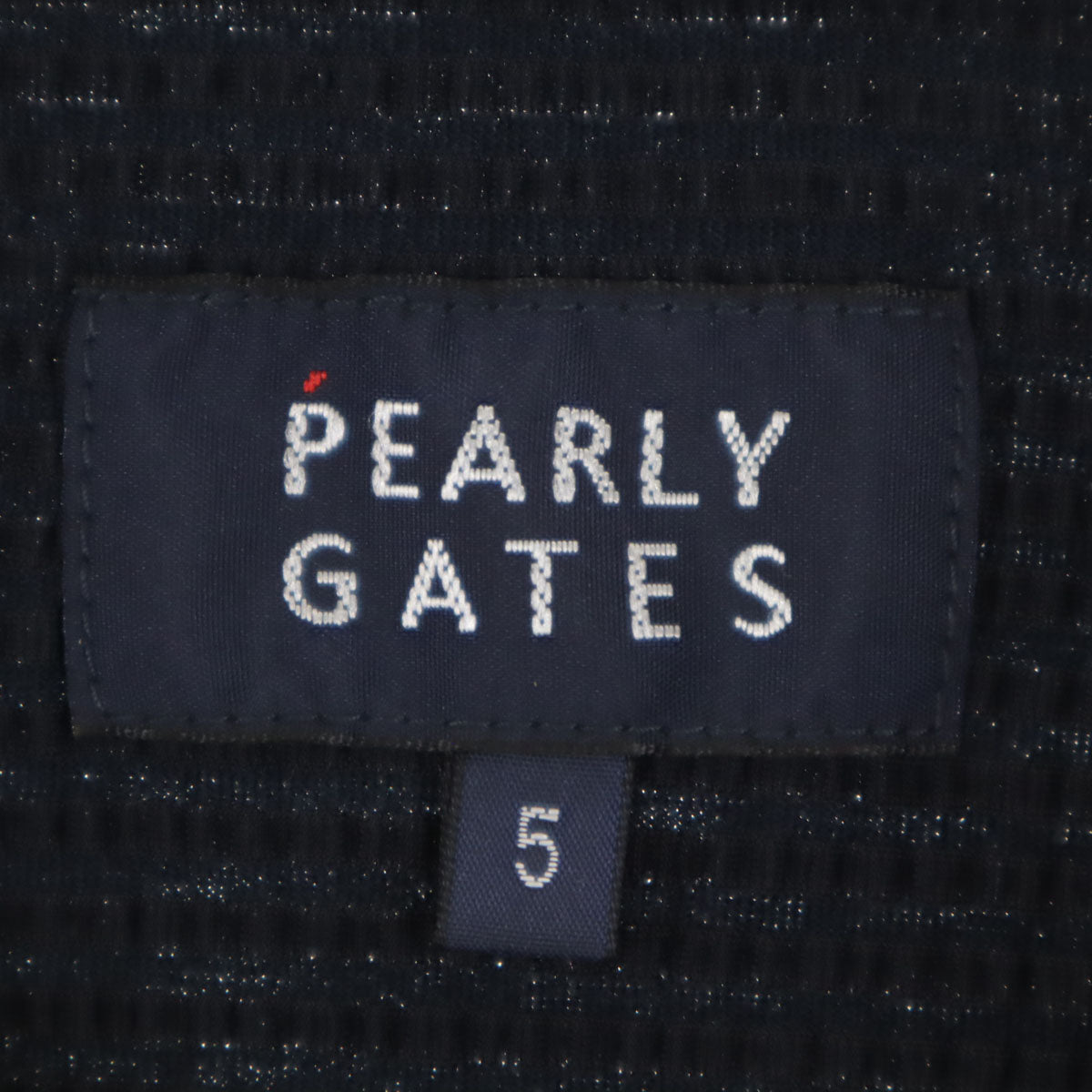 美品 PEARLY GATES パーリーゲイツ ゴルフ 半袖 シアサッカー ポロシャツ 5 濃紺 メンズ