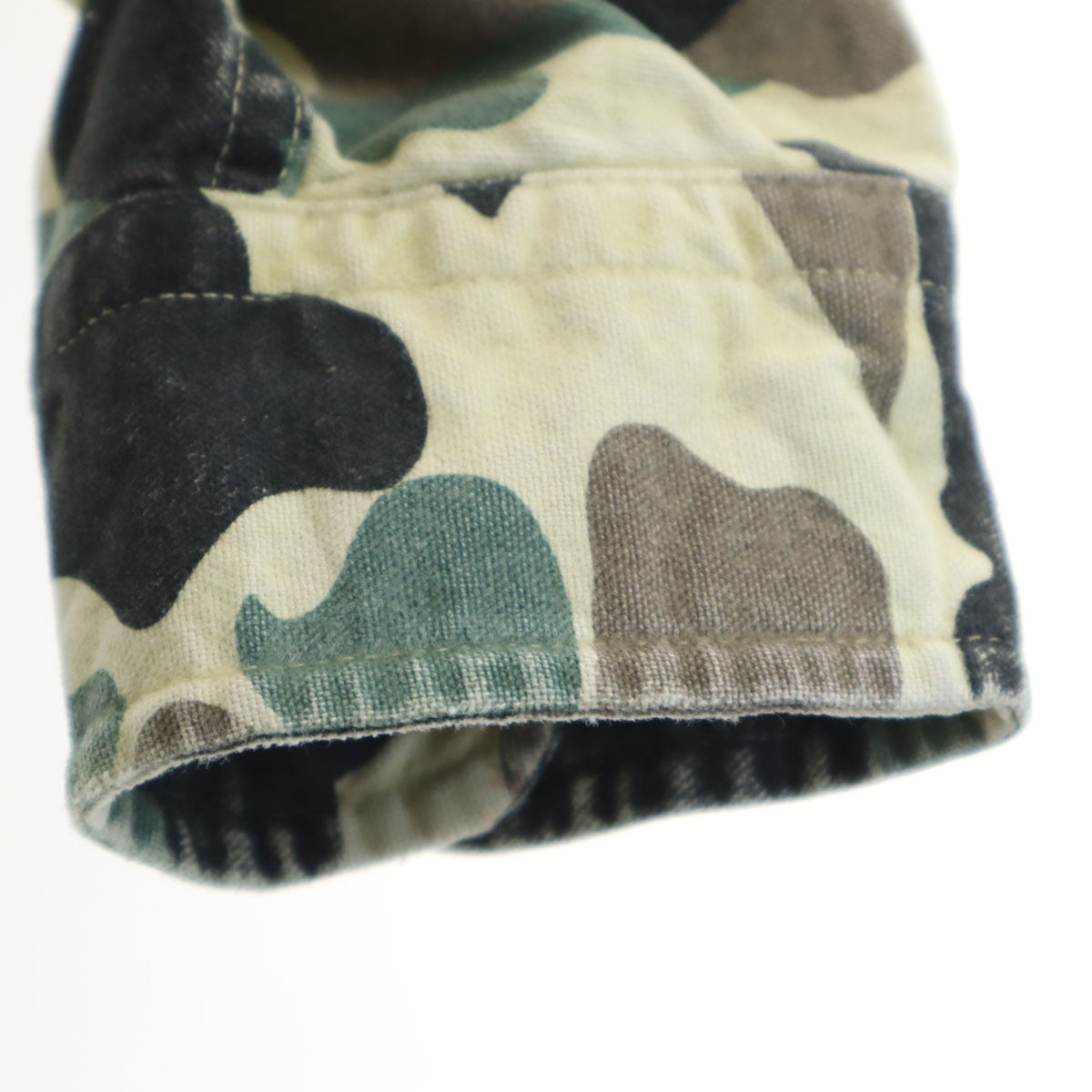 L.L.Bean エルエルビーン 80s ヴィンテージ USA製 モアシャツ ダックハンターカモ柄 長袖 コットンシャツ 171/2 グリーン メンズ