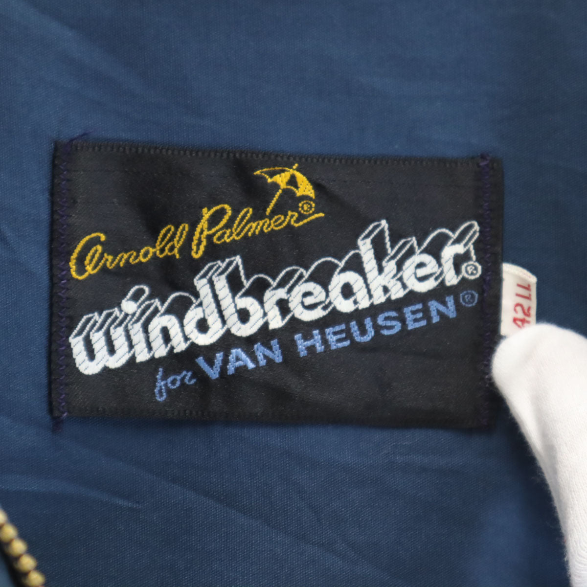 VAN HEUSEN ヴァンヒューゼン 60s 70s ヴィンテージ タロンジップ ユニオンチケット アーノルドパーマー 長袖 ドリズラー ジャケット 42LL ブルー スイングトップ メンズ