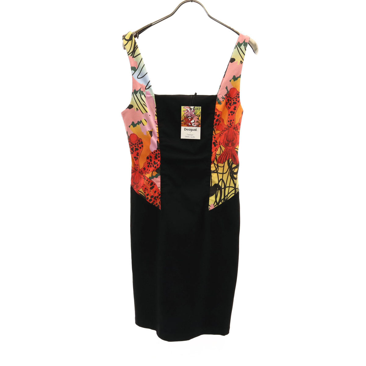 未使用 Desigual デシグアル MONSIEUR CHRISTIAN LACROIX ムッシュ・クリスチャン・ラクロワ コラボ ノースリーブ ワンピース M ブラック レディース