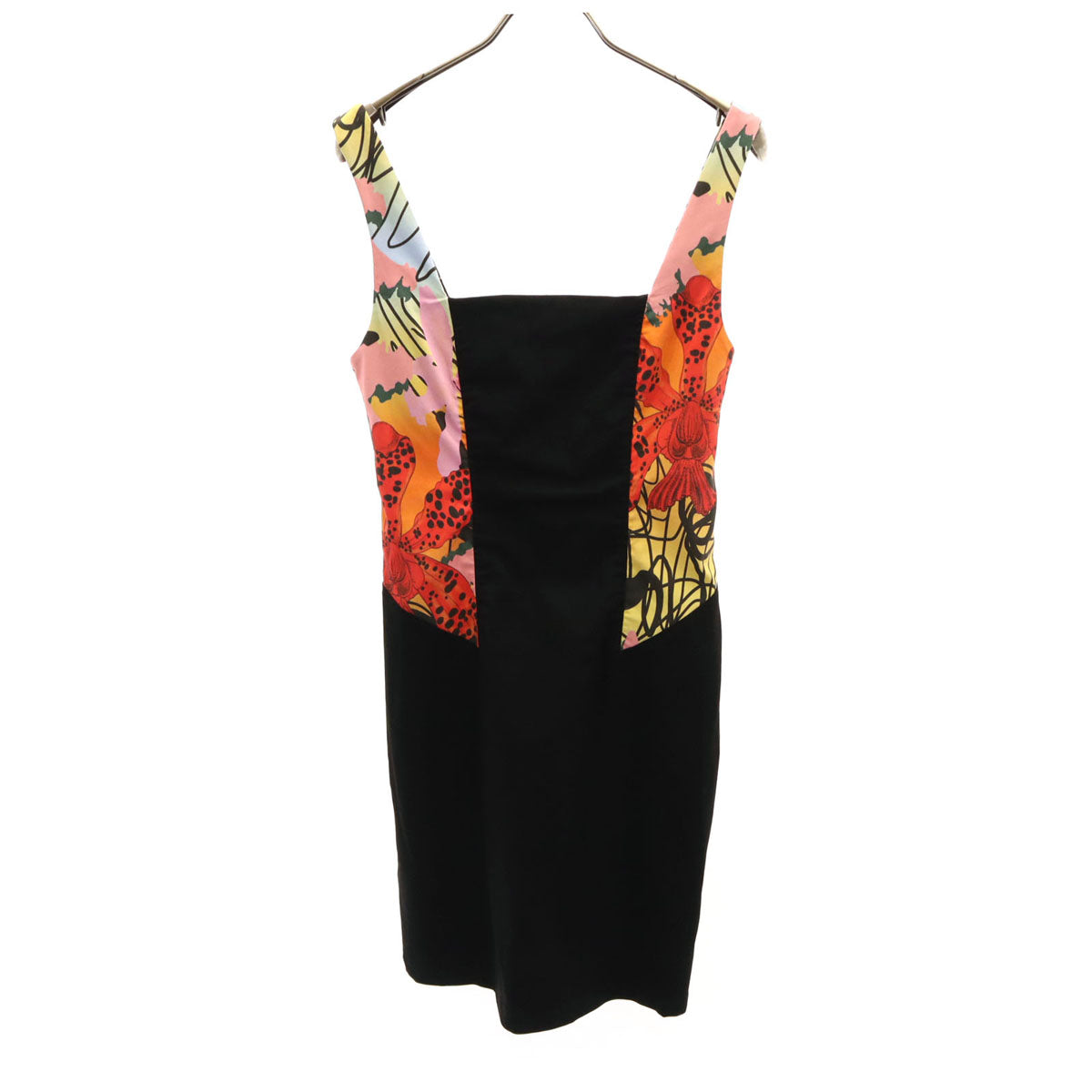 未使用 Desigual デシグアル MONSIEUR CHRISTIAN LACROIX ムッシュ・クリスチャン・ラクロワ コラボ ノースリーブ ワンピース M ブラック レディース