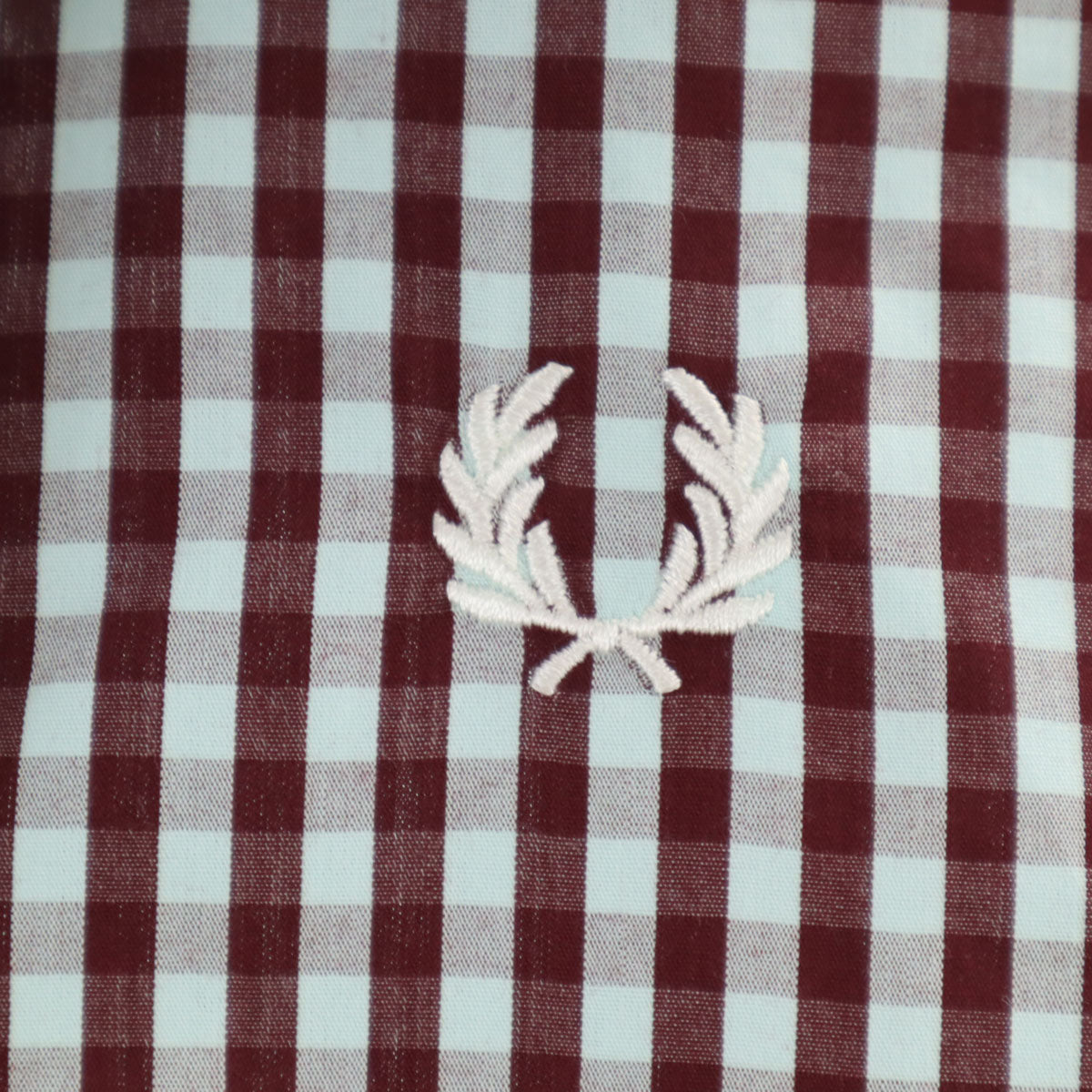 美品 FRED PERRY フレッドペリー チェック 長袖 シャツワンピース 34 ブルー系 レディース