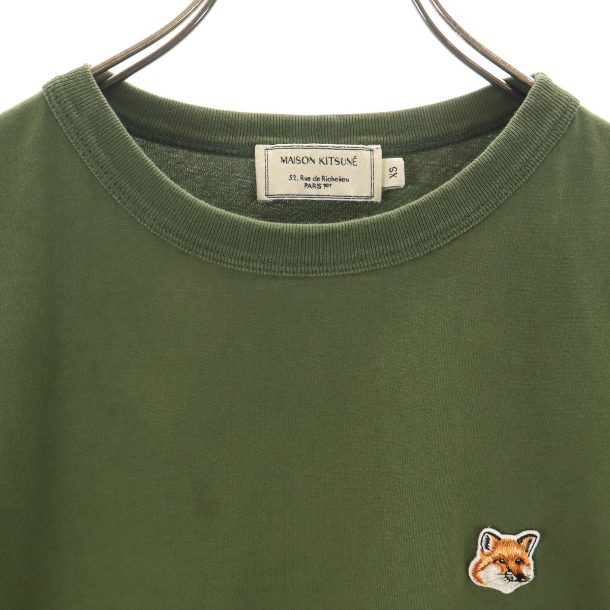 MAISON KITSUNE メゾンキツネ ポルトガル製 半袖 Tシャツ XS カーキ レディース