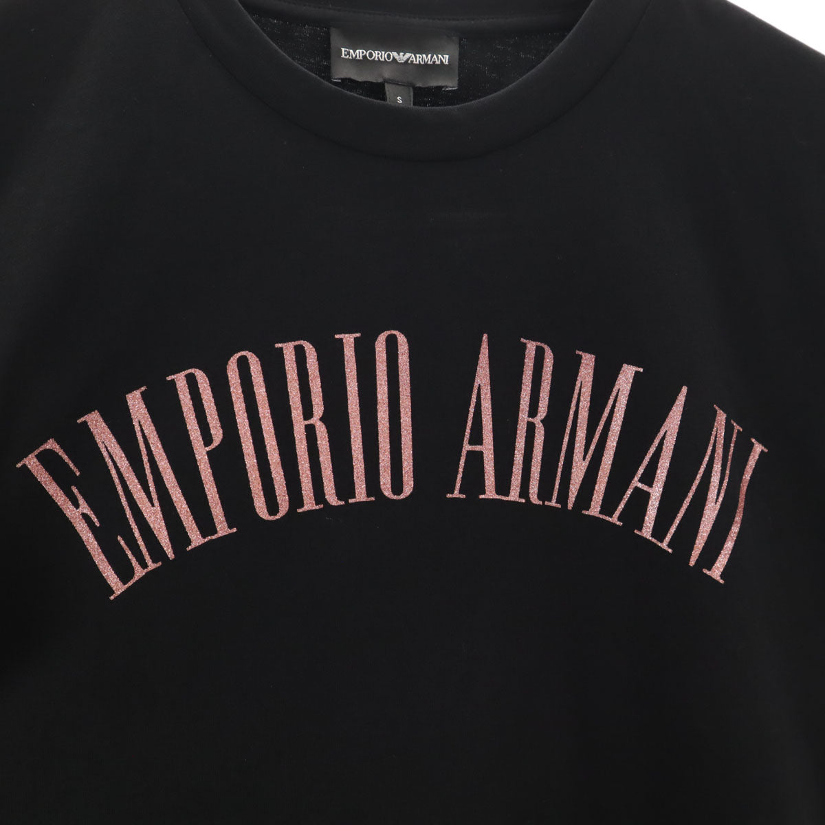 美品 Emporio Armani エンポリオアルマーニ ポルトガル製 半袖 Tシャツ S ブラック レディース