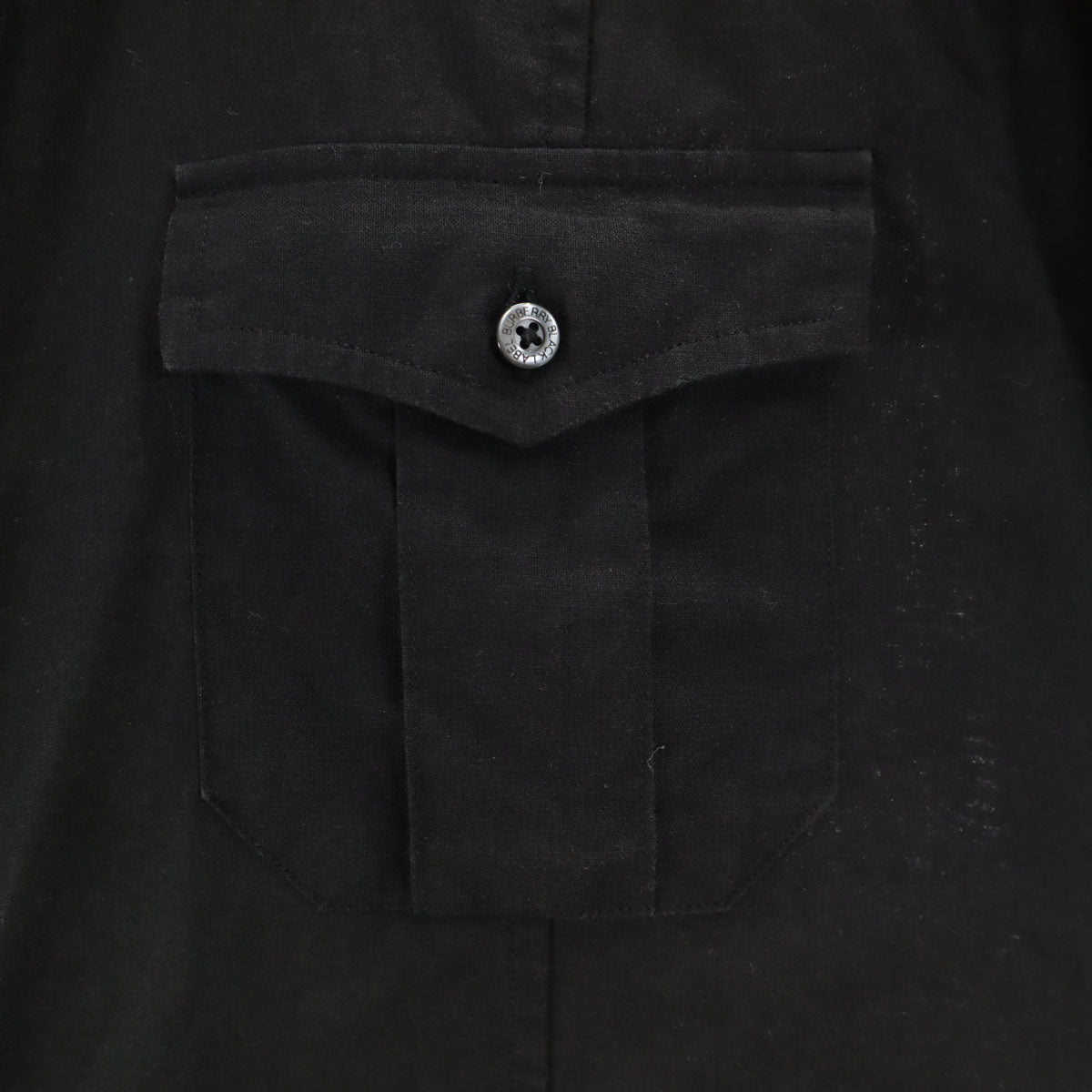 BURBERRY BLACK LABEL バーバリーブラックレーベル 半袖 ミリタリーシャツ 3 ブラック 三陽商会 メンズ