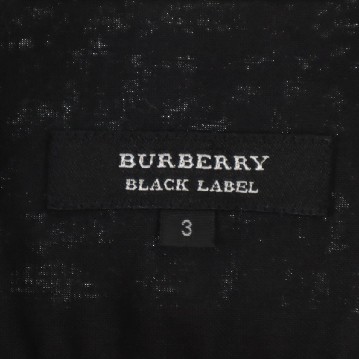 BURBERRY BLACK LABEL バーバリーブラックレーベル 半袖 ミリタリーシャツ 3 ブラック 三陽商会 メンズ
