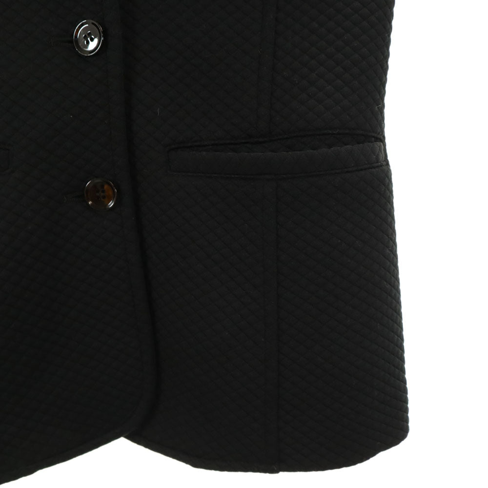 ARMANI JEANS アルマーニジーンズ 90s オールド キルティング テーラードジャケット 40 チャコールブラック ブレザー レディース