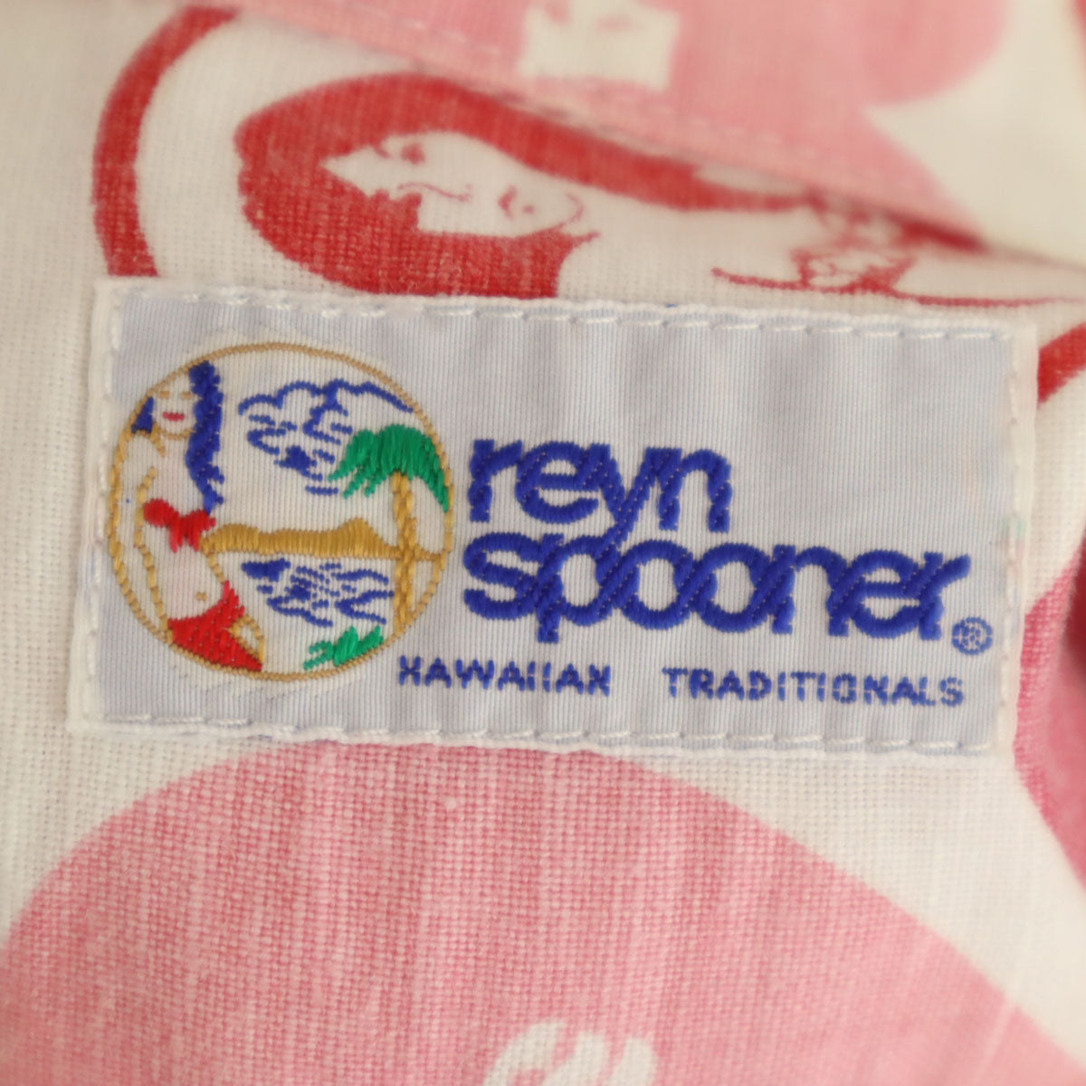 reyn spooner レインスプーナー ハート柄 半袖 ボタンダウン アロハシャツ XS ピンク レディース