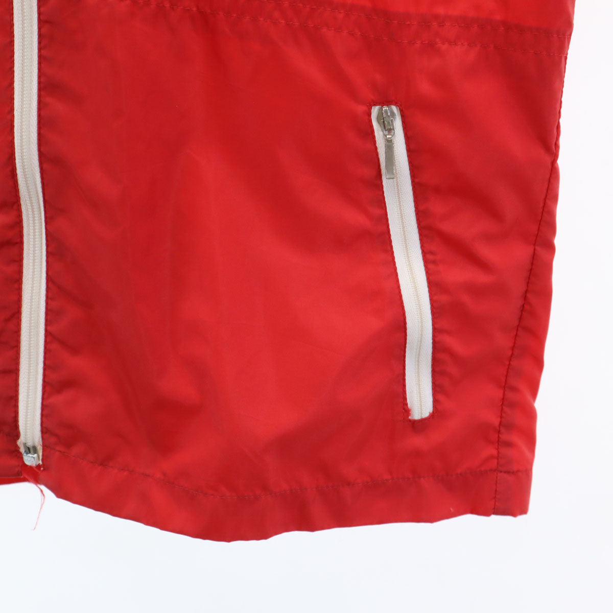 adidas アディダス 70s ヴィンテージ デサント製 トレフォイルロゴ刺繍 ナイロンジャケット M 赤 メンズ