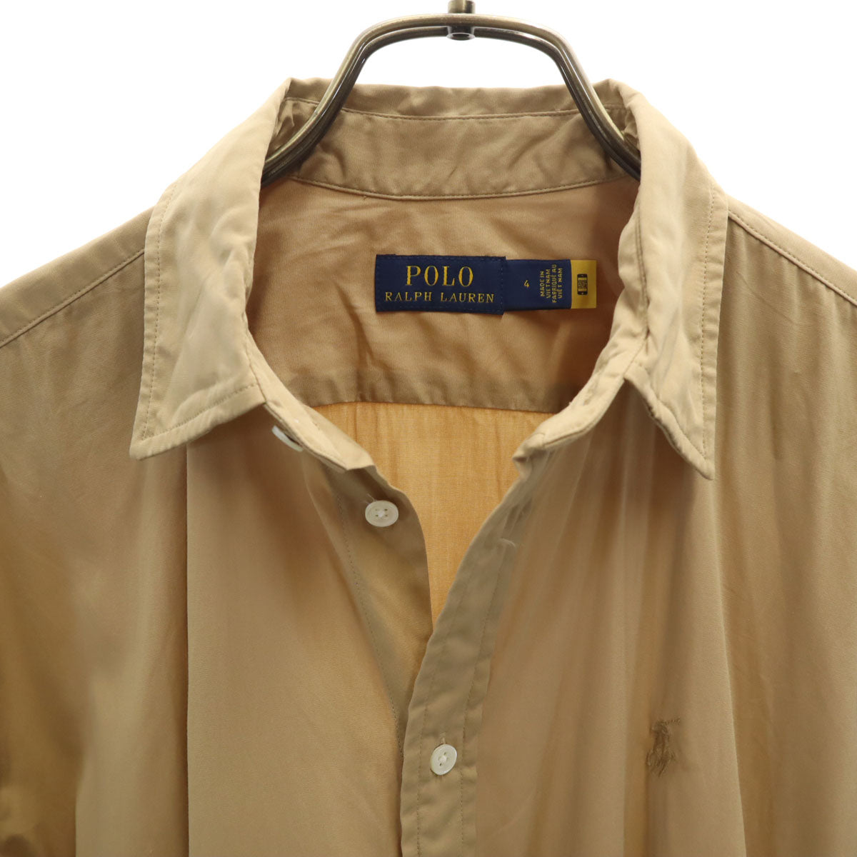 POLO RALPH LAUREN ポロラルフローレン 長袖 シャツワンピース 4 ベージュ レディース