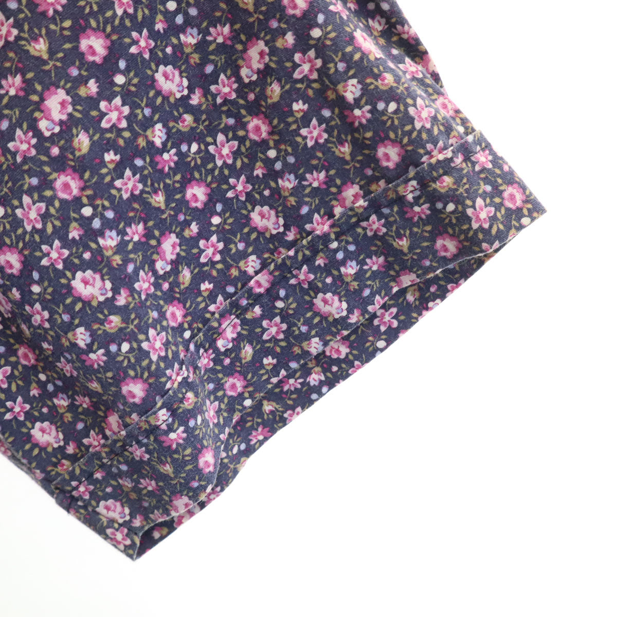 RockMount ロックマウント 70s USA製 ヴィンテージ 花柄 半袖 ウエスタンシャツ 14 1/2-32 ネイビー メンズ
