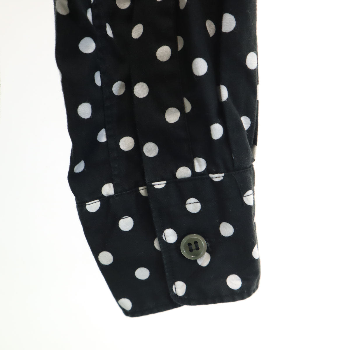 BLACK COMME des GARCONS ブラックコムデギャルソン 2012年 日本製 ドット柄 長袖 フーデッド シャツ M ブラック 水玉 メンズ