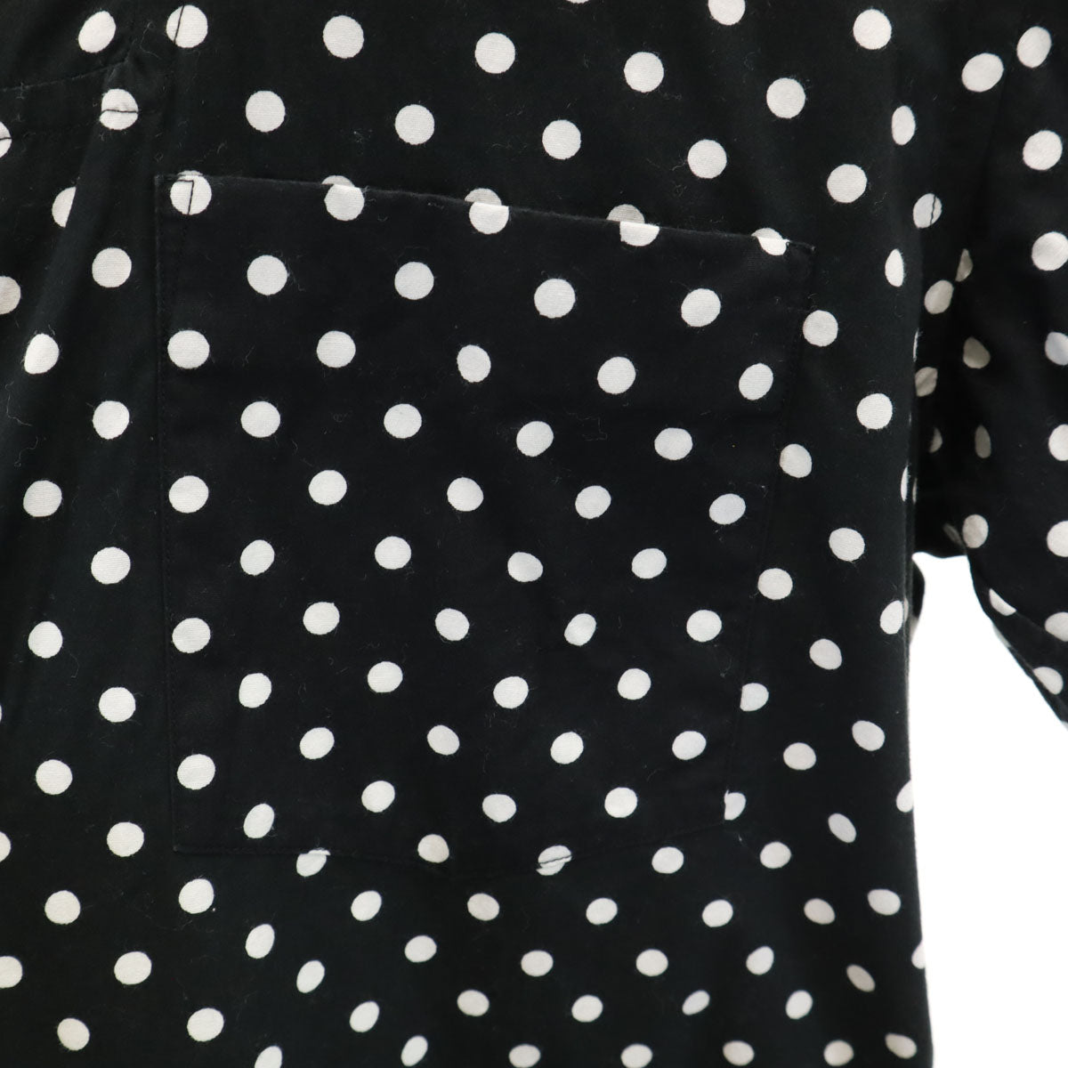 BLACK COMME des GARCONS ブラックコムデギャルソン 2012年 日本製 ドット柄 長袖 フーデッド シャツ M ブラック 水玉 メンズ