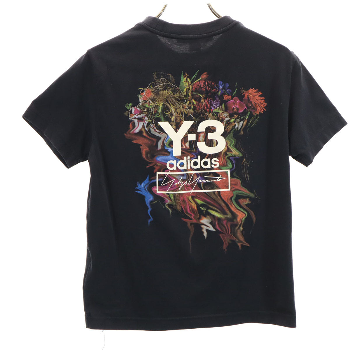 Y-3 ワイスリー バックプリント 半袖 Tシャツ XS ブラック ヨウジヤマモト adidas レディース