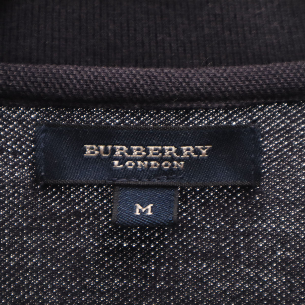 BURBERRY LONDON バーバリーロンドン 半袖 ポロシャツ M ネイビー 鹿の子 メンズ