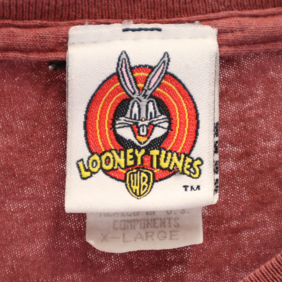 LOONEY TUNES ルーニーテューンズ 90s オールド タズマニアンデビル 半袖 Tシャツ XL レッド メンズ
