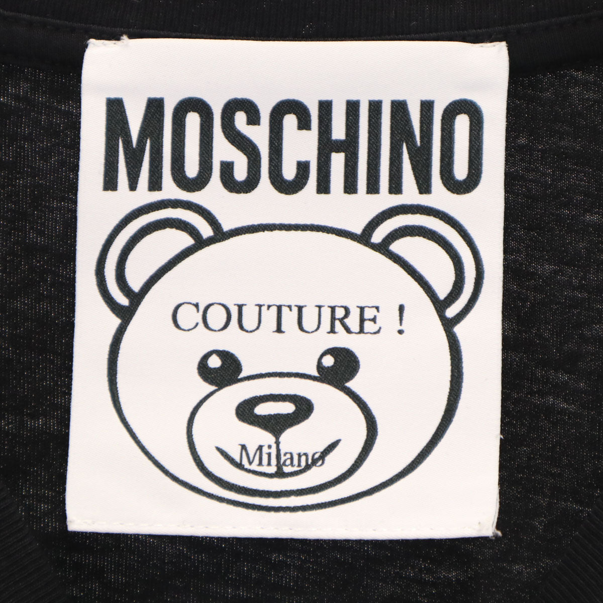 美品 MOSCHINO モスキーノ ポルトガル製 半袖 Tシャツ 42 ブラック レディース