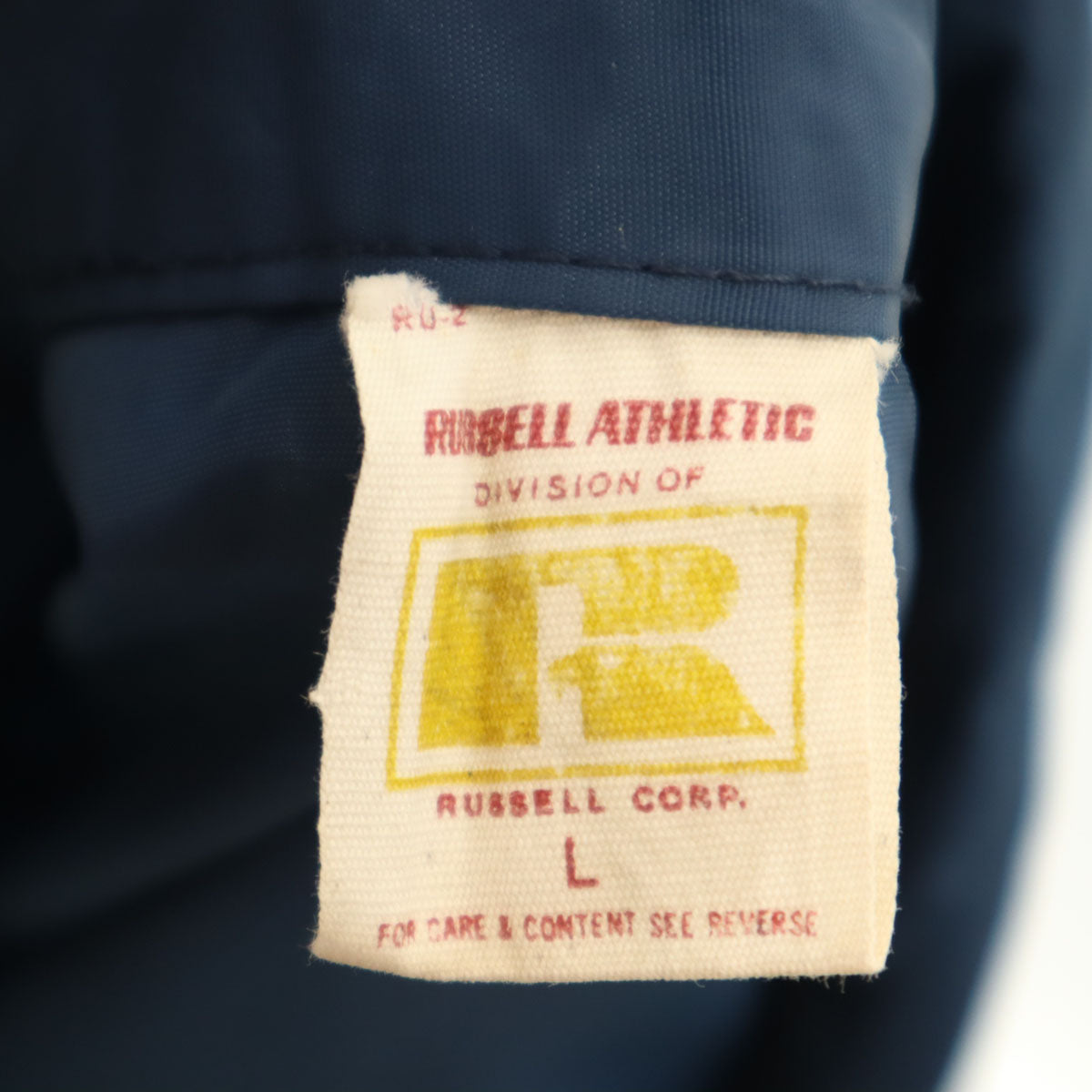 RUSSELL ATHLETIC ラッセルアスレチック 70s ヴィンテージ USA製 金タグ ナイロンジャケット L ブルー コーチジャケット メンズ