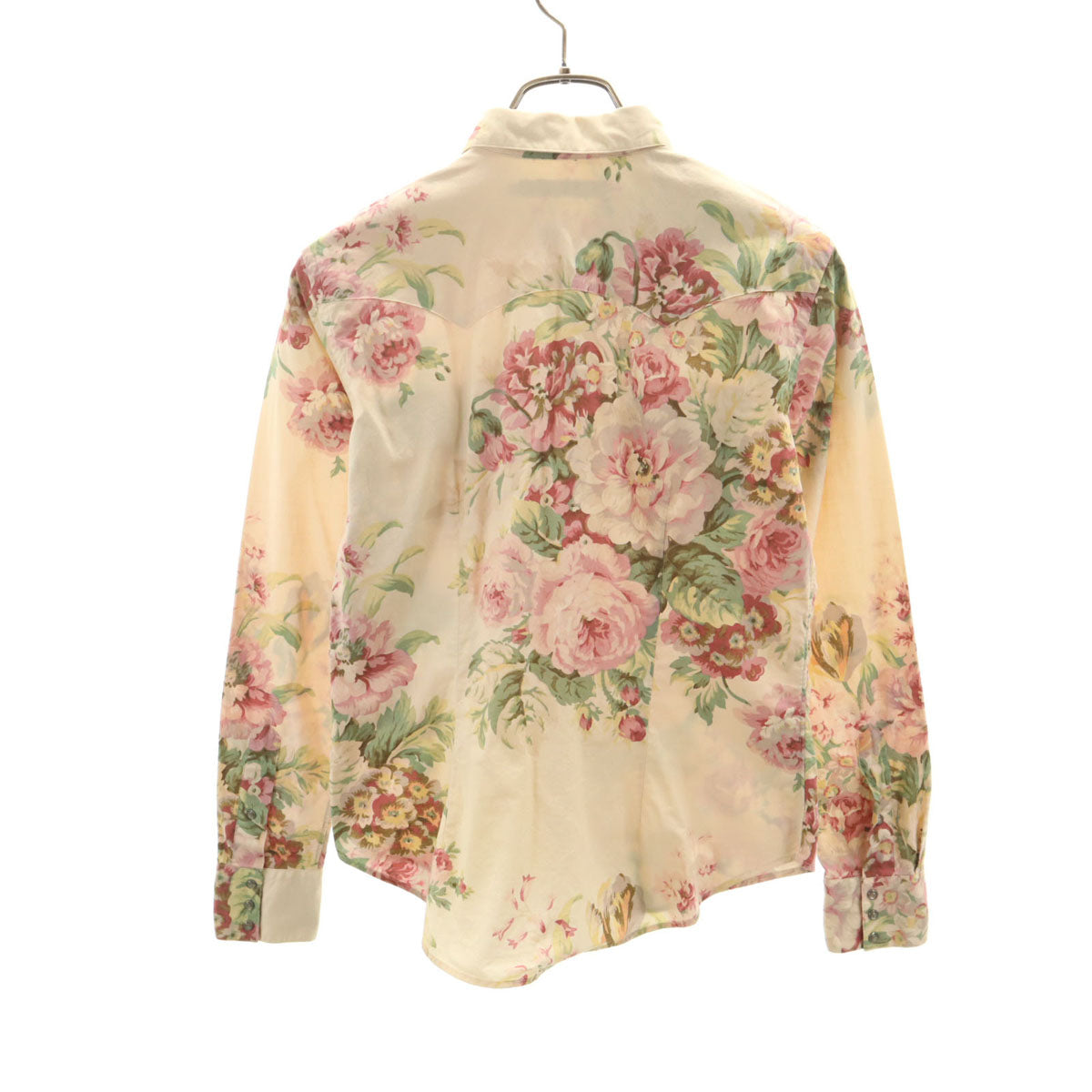 RALPH LAUREN ラルフローレン 花柄 長袖 ウエスタンシャツ 9 ベージュ レディース