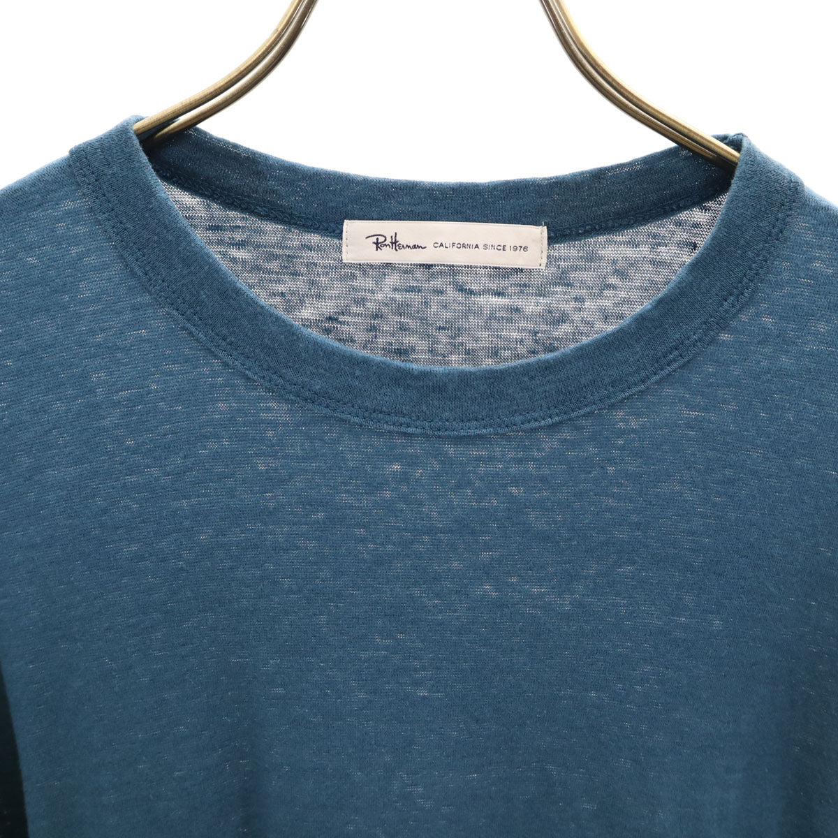 Ron Herman ロンハーマン 日本製 リネン 半袖 Tシャツ S 青紺系 無地 メンズ