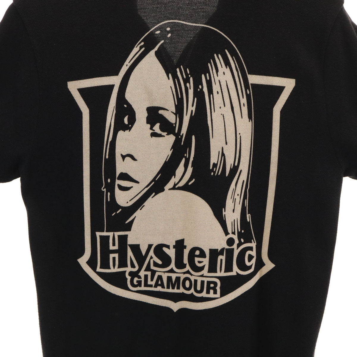 HYSTERIC GLAMOUR ヒステリックグラマー 日本製 バックプリント 半袖 ポロシャツ M ブラック メンズ