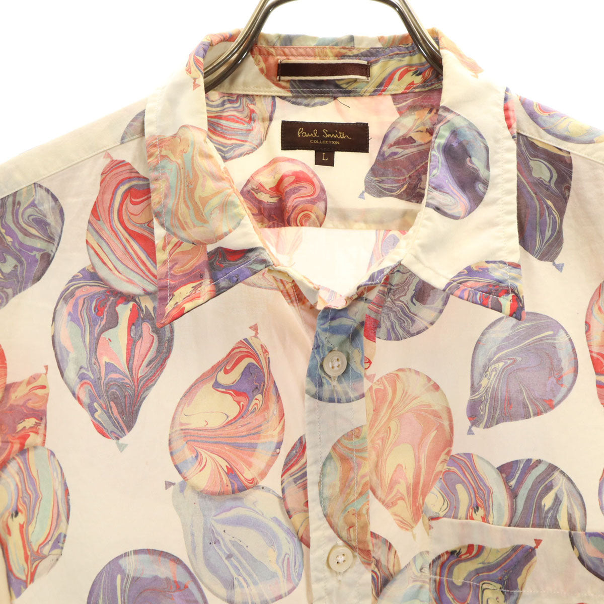 PAUL SMITH COLLECTION ポールスミスコレクション 日本製 風船柄 半袖 シャツ L ベージュ メンズ