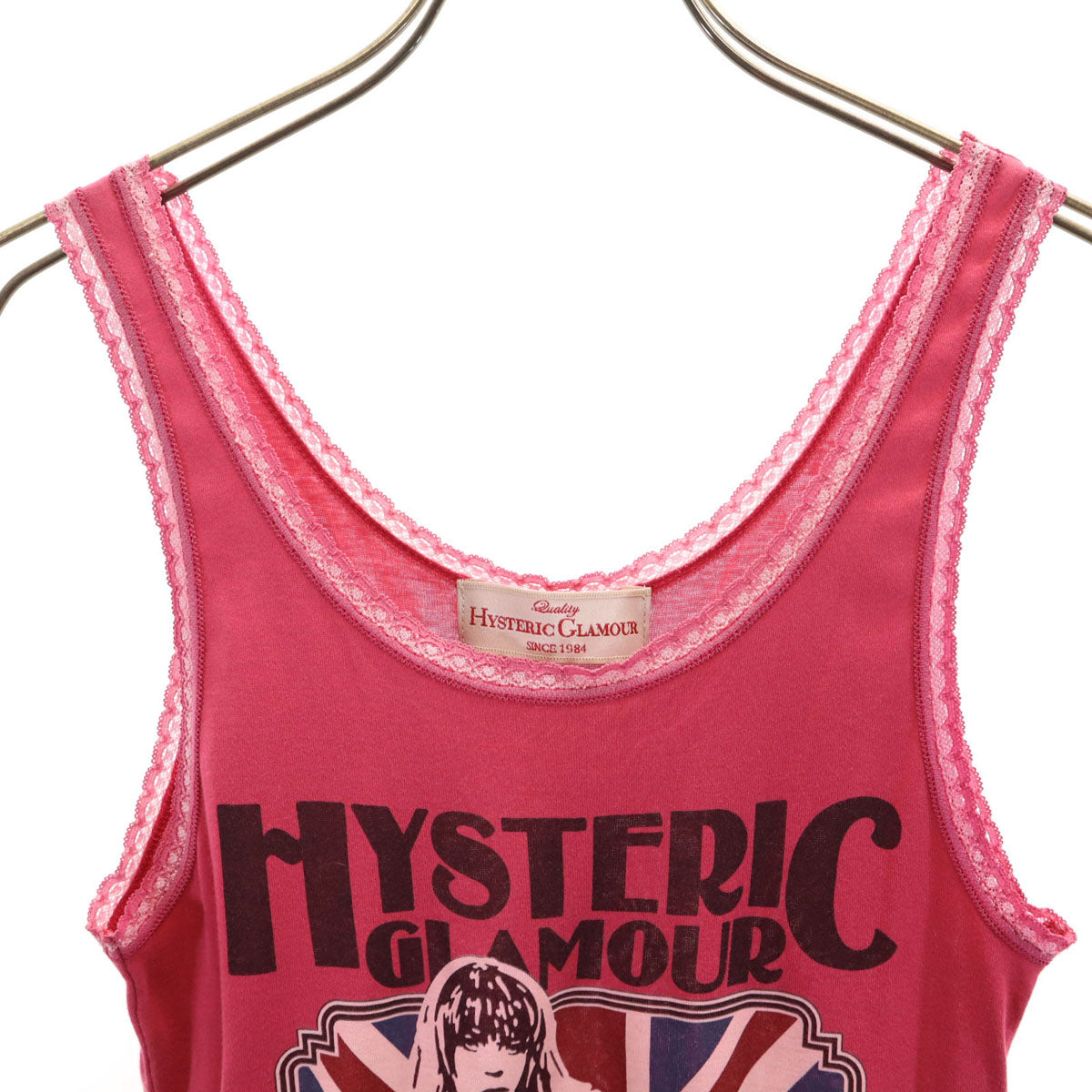 HYSTERIC GLAMOUR ヒステリックグラマー 日本製 タンクトップ FREE ピンク レディース