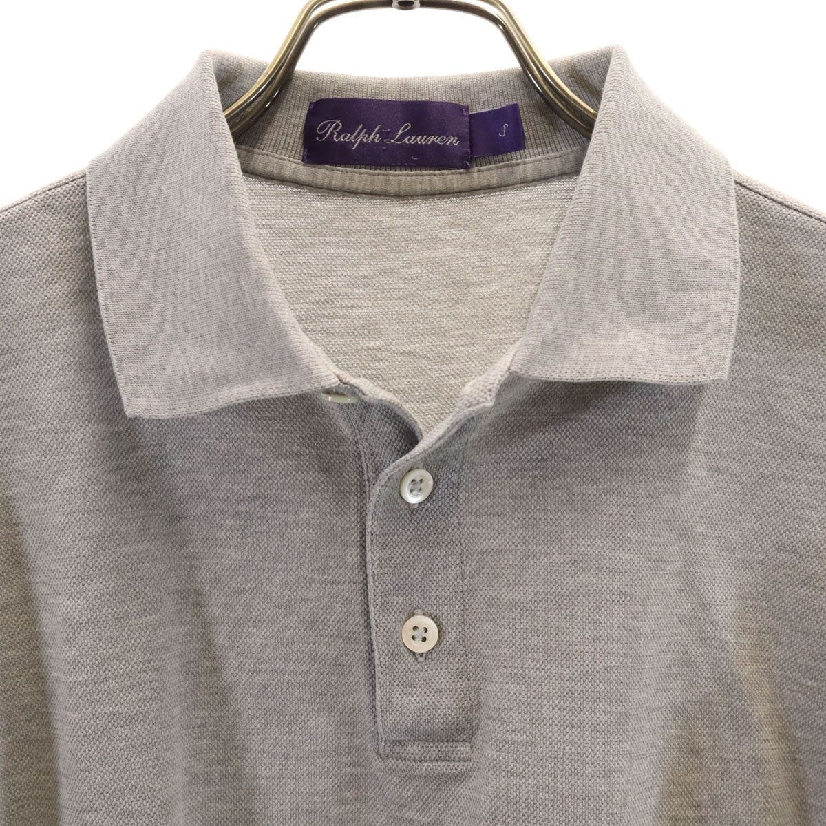 RALPH LAUREN PURPLE LABEL ラルフローレン パープルレーベル パープルレーベル 半袖 ポロシャツ S グレー 鹿の子地 メンズ