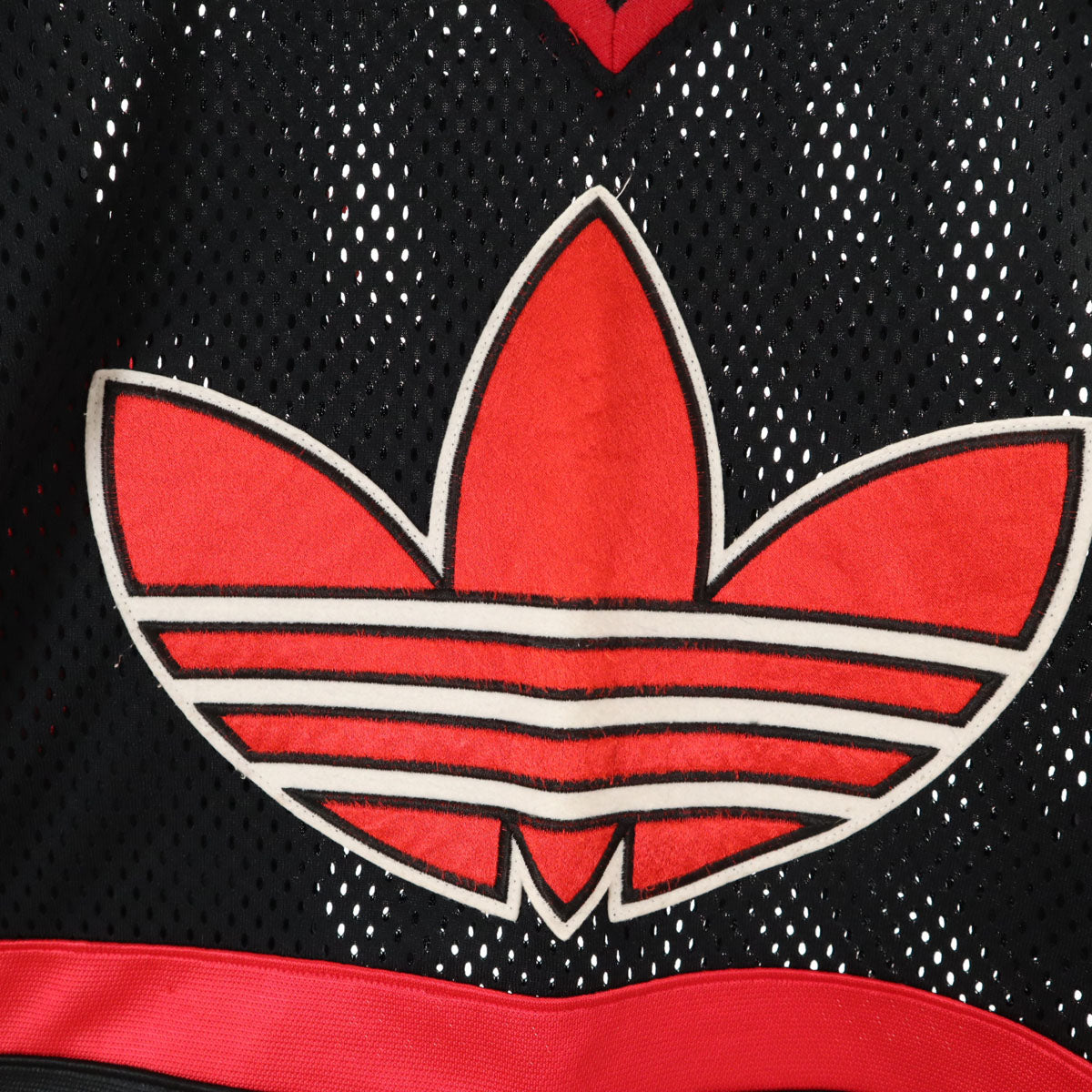 adidas アディダス 80s 日本製 デサント製 ヴィンテージ トレフォイルロゴ 長袖 メッシュ ピステ L-O ブラック デサント メンズ