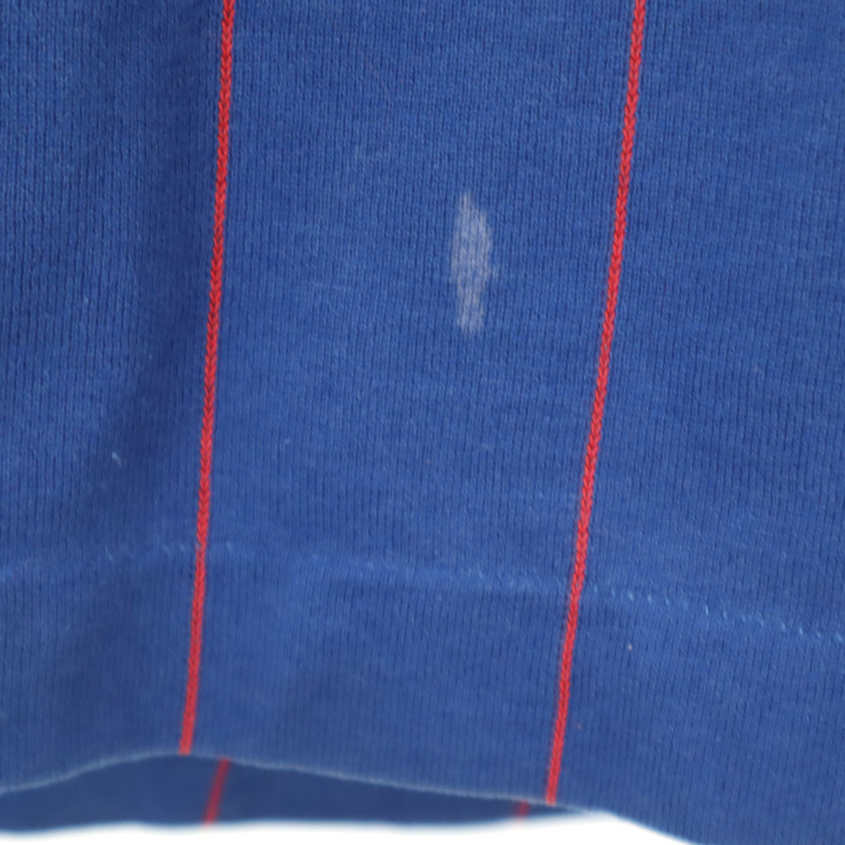 adidas アディダス 70s 80s デサント製 ヴィンテージ トレフォイルロゴ ストライプ柄 長袖 Tシャツ L ブルー デサント ロンT トップス メンズ