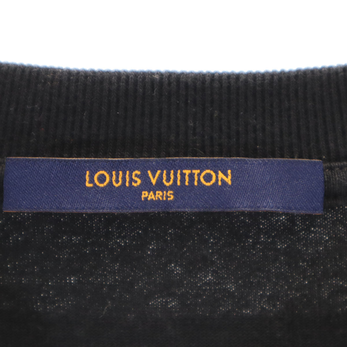 LOUIS VUITTON ルイヴィトン イタリア製 LV刺繍 半袖 Tシャツ M ブラック メンズ