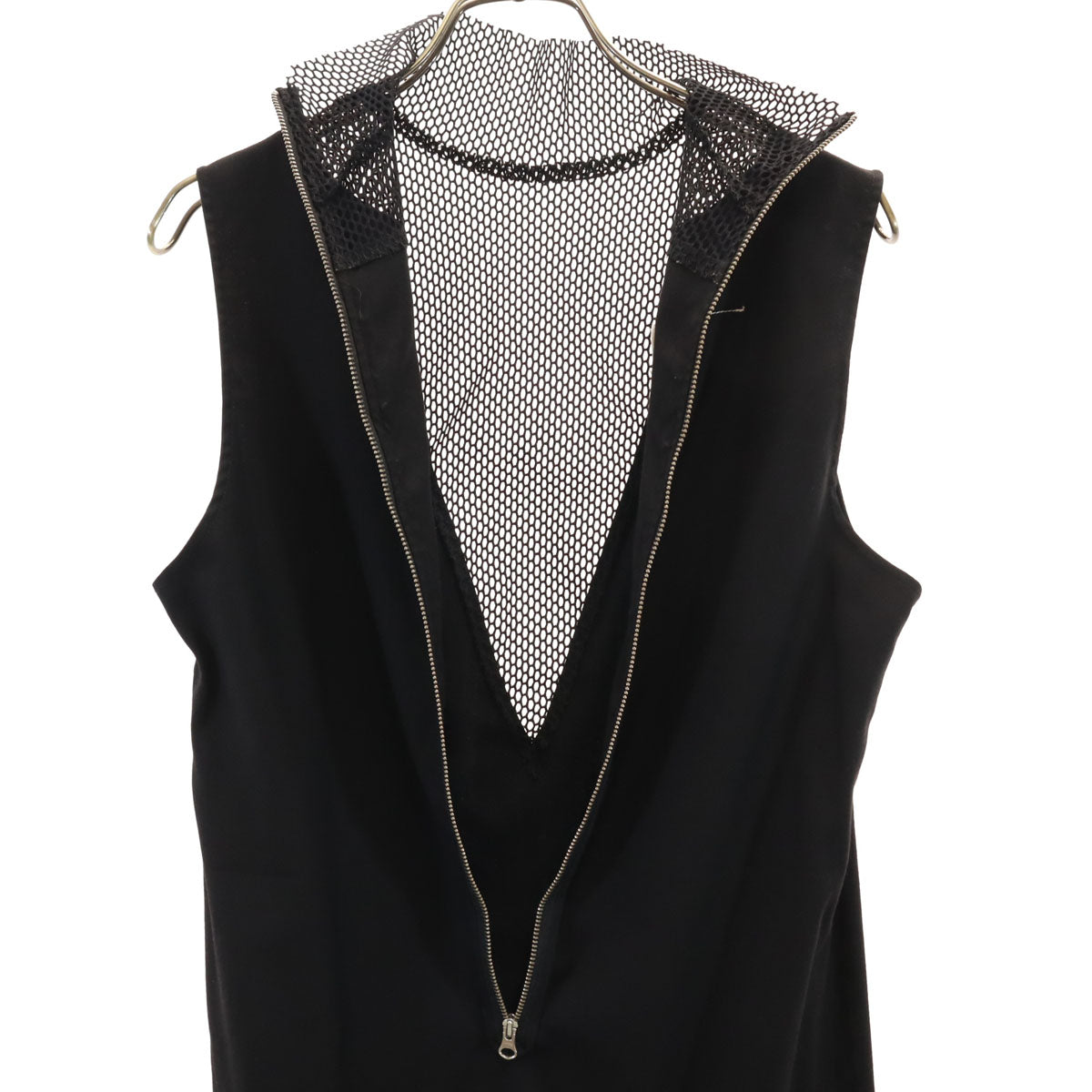 MM6 Maison Margiela エムエムシックス メゾンマルジェラ イタリア製 ノースリーブ メッシュ切替 ワンピース 40 ブラック レディース