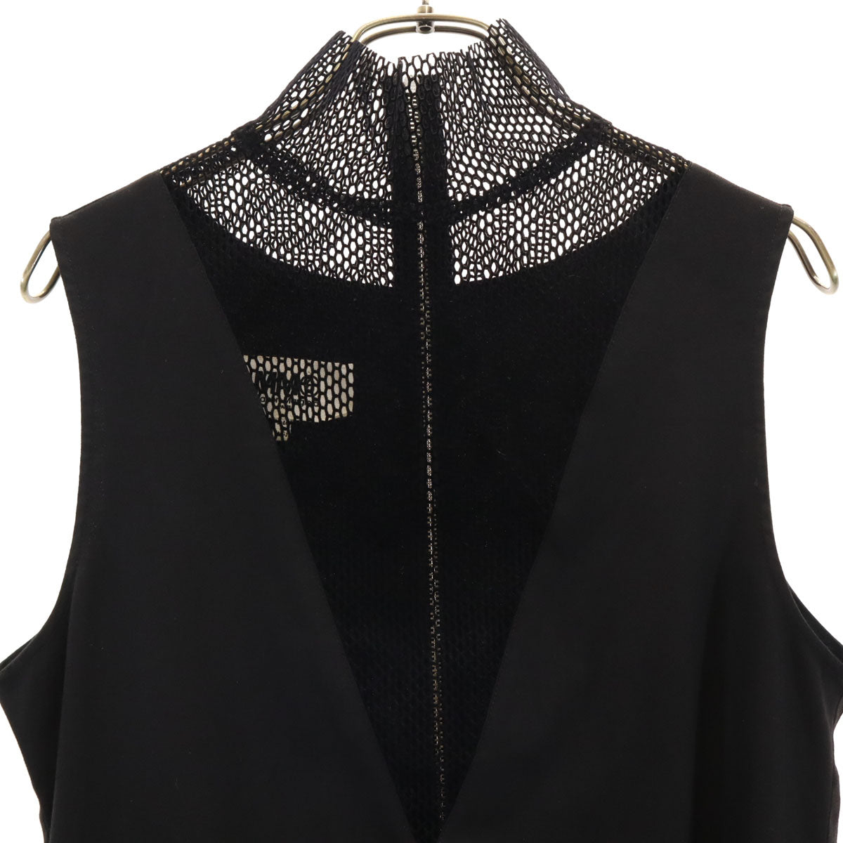 MM6 Maison Margiela エムエムシックス メゾンマルジェラ イタリア製 ノースリーブ メッシュ切替 ワンピース 40 ブラック レディース