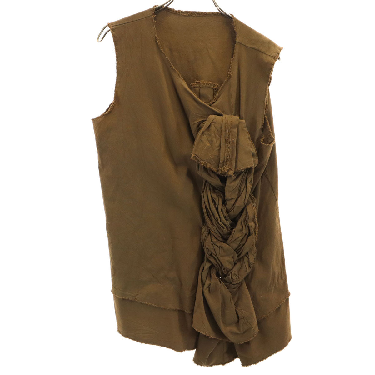 COMME des GARCONS コムデギャルソン 2002年 日本製 ノースリーブ カッティング加工 カットソー M ブラウン系 レディース