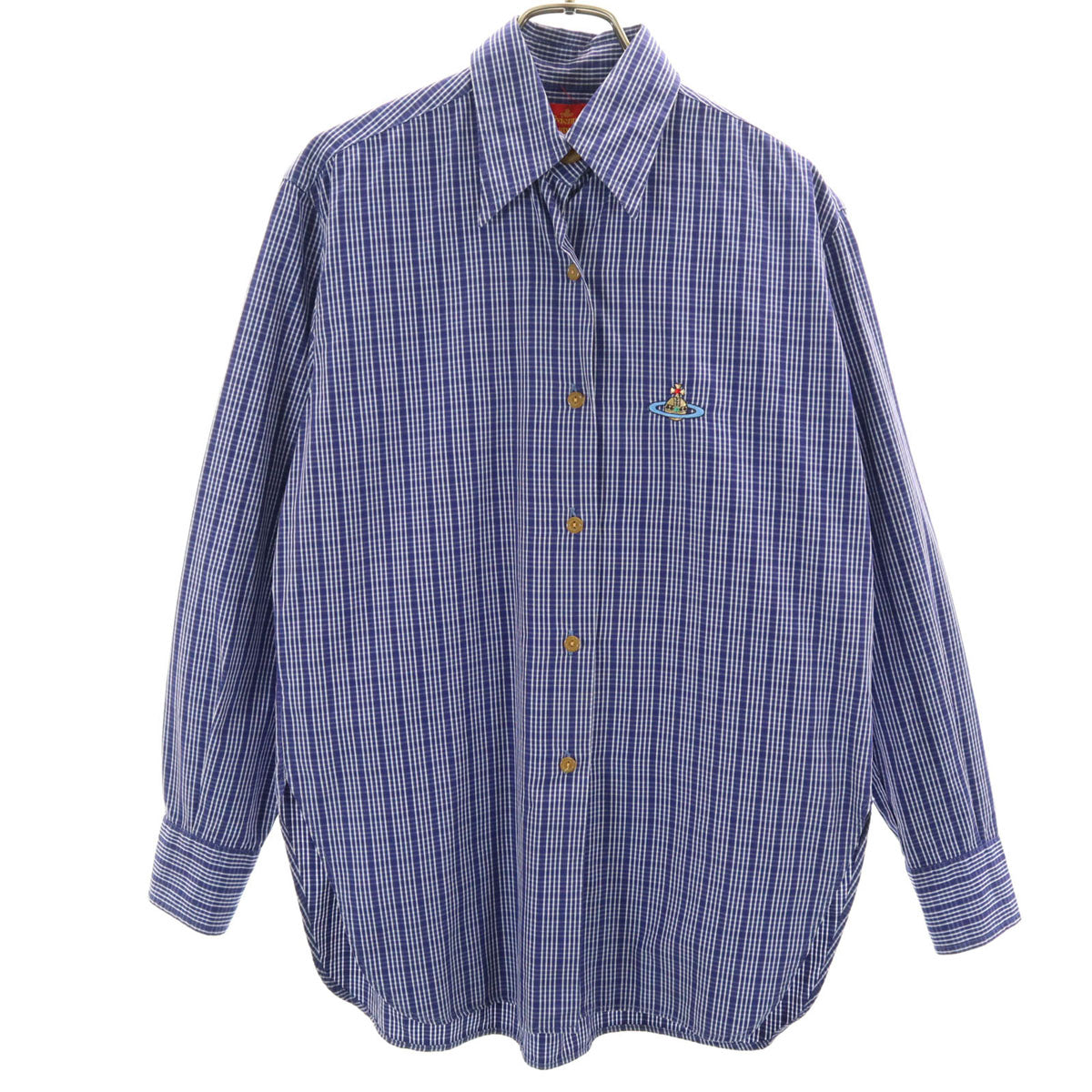 Vivienne Westwood ヴィヴィアンウエストウッド イタリア製 オールド チェック柄 長袖 シャツ 1 ネイビー レディース